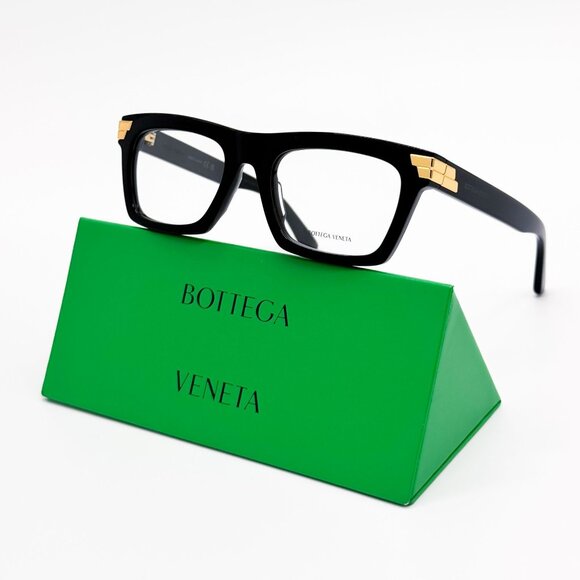 NEW BOTTEGA VENETA EYEGLASSES BV1059O 001 SQUARE BLACK WOMEN EYEWEAR - Picture 1 of 9